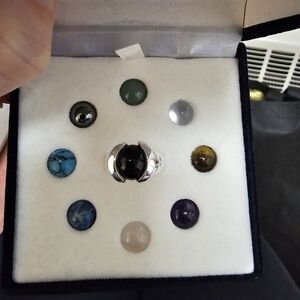 Silver Ring with Black Stone